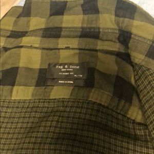 Beautiful rag and bone green plaid shirt.